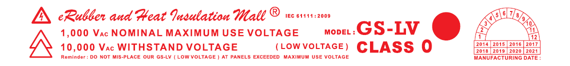 low voltage insulation rubber mat label